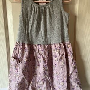 Hanna andersson Gray and Pink Pineapple Kids Dress with pockets size5